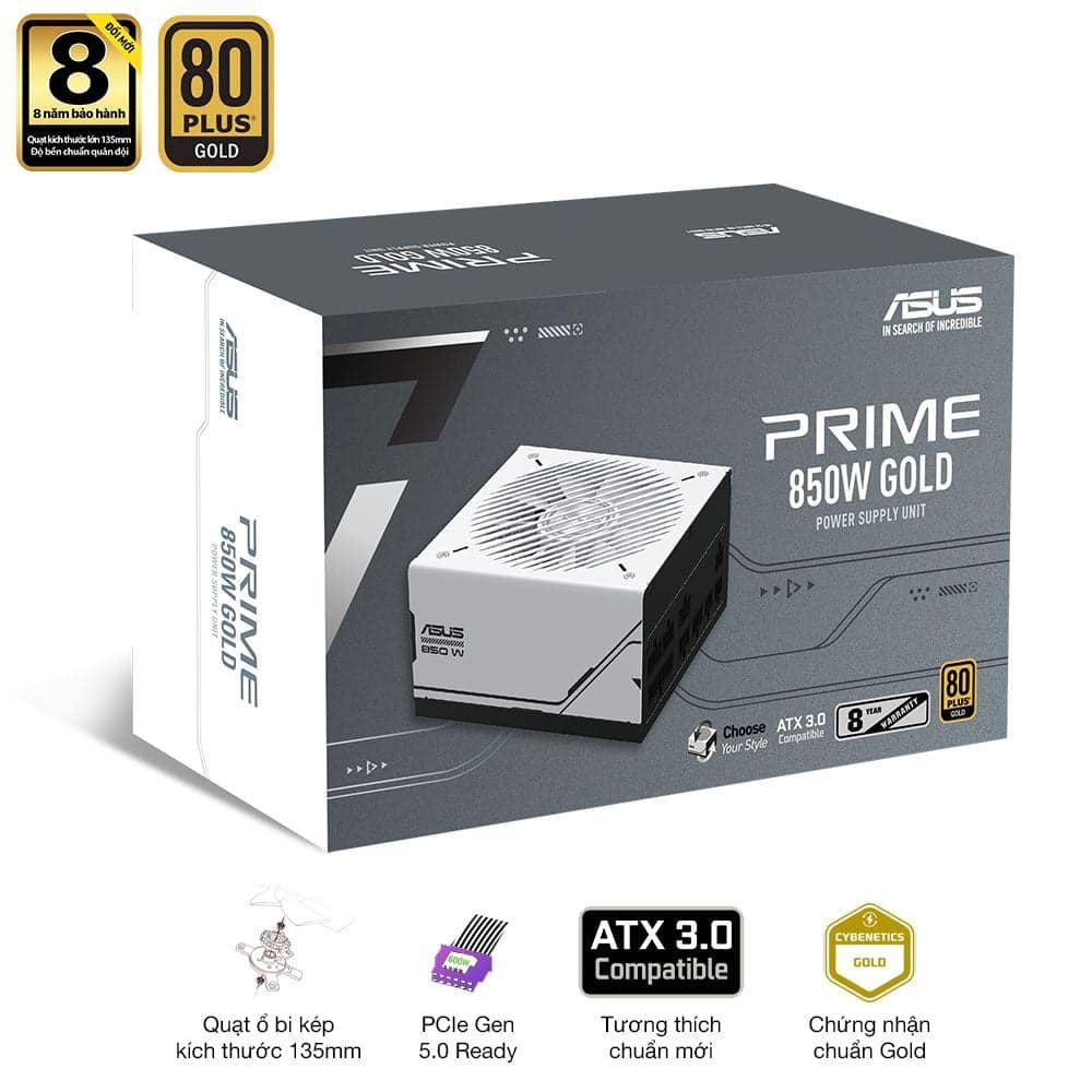 Nguồn ASUS Prime 750W Gold - 80 Plus Gold - ATX 3.0