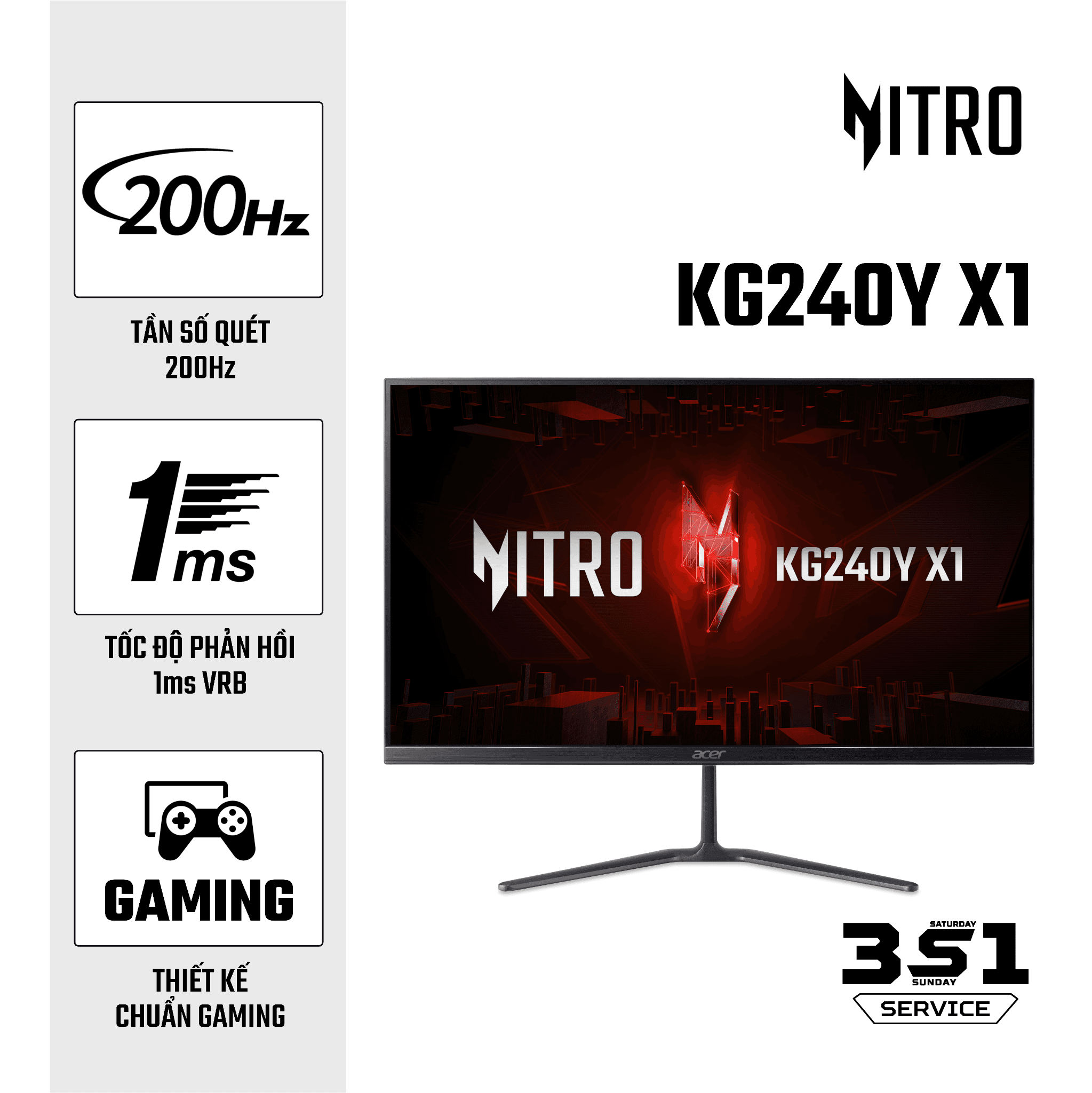Màn hình Acer KG240Y X1 200Hz