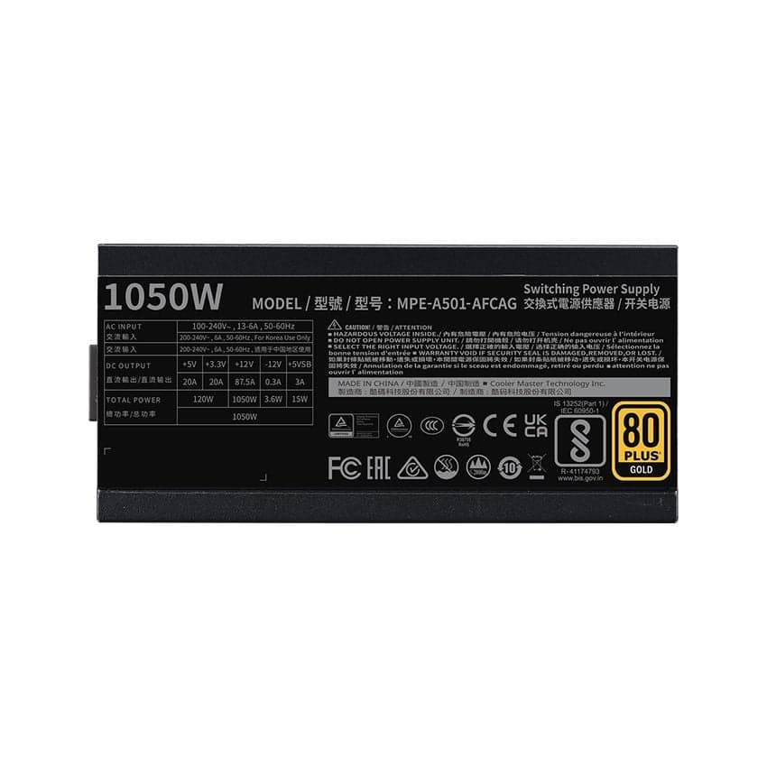 Nguồn Cooler Master MWE Gold 1050W V2 - 80 Plus Gold