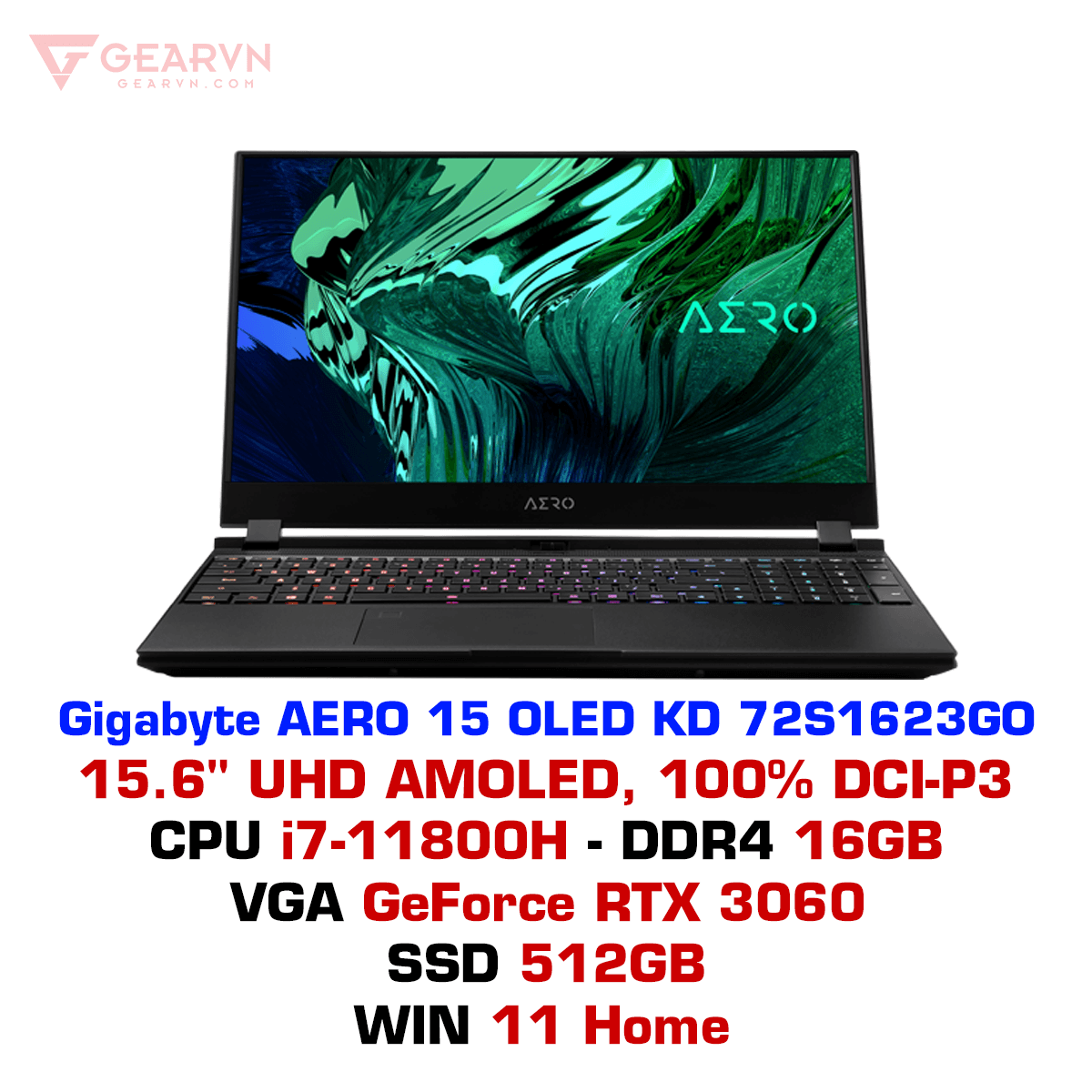 Laptop Gigabyte Aero 15 OLED KD-72S1623GO